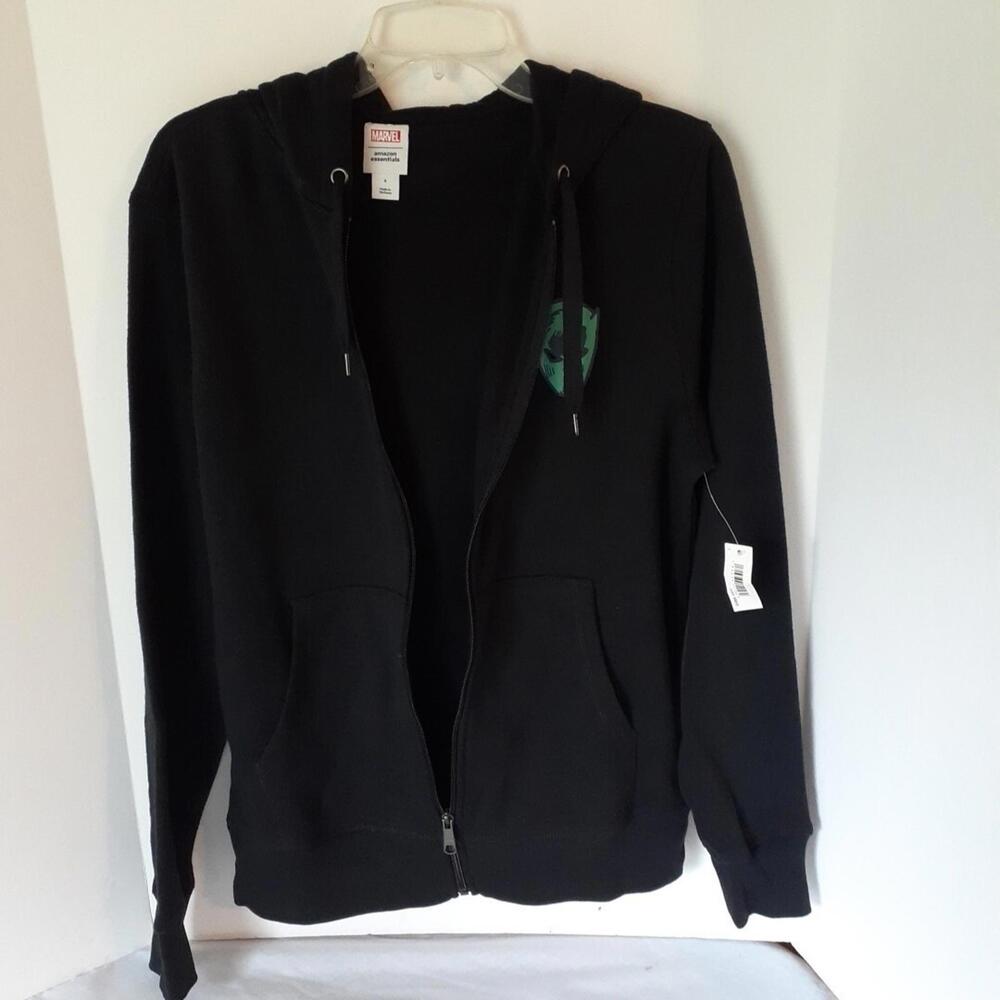 Black Panther Marvel × Amazon Essentials Full Zip Fleece Hoodie Men’s XS Black